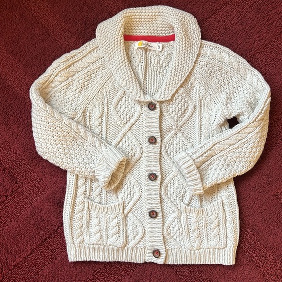 Baby Boden Cream Color Cable Knit Cardigan - Picture 7 of 7